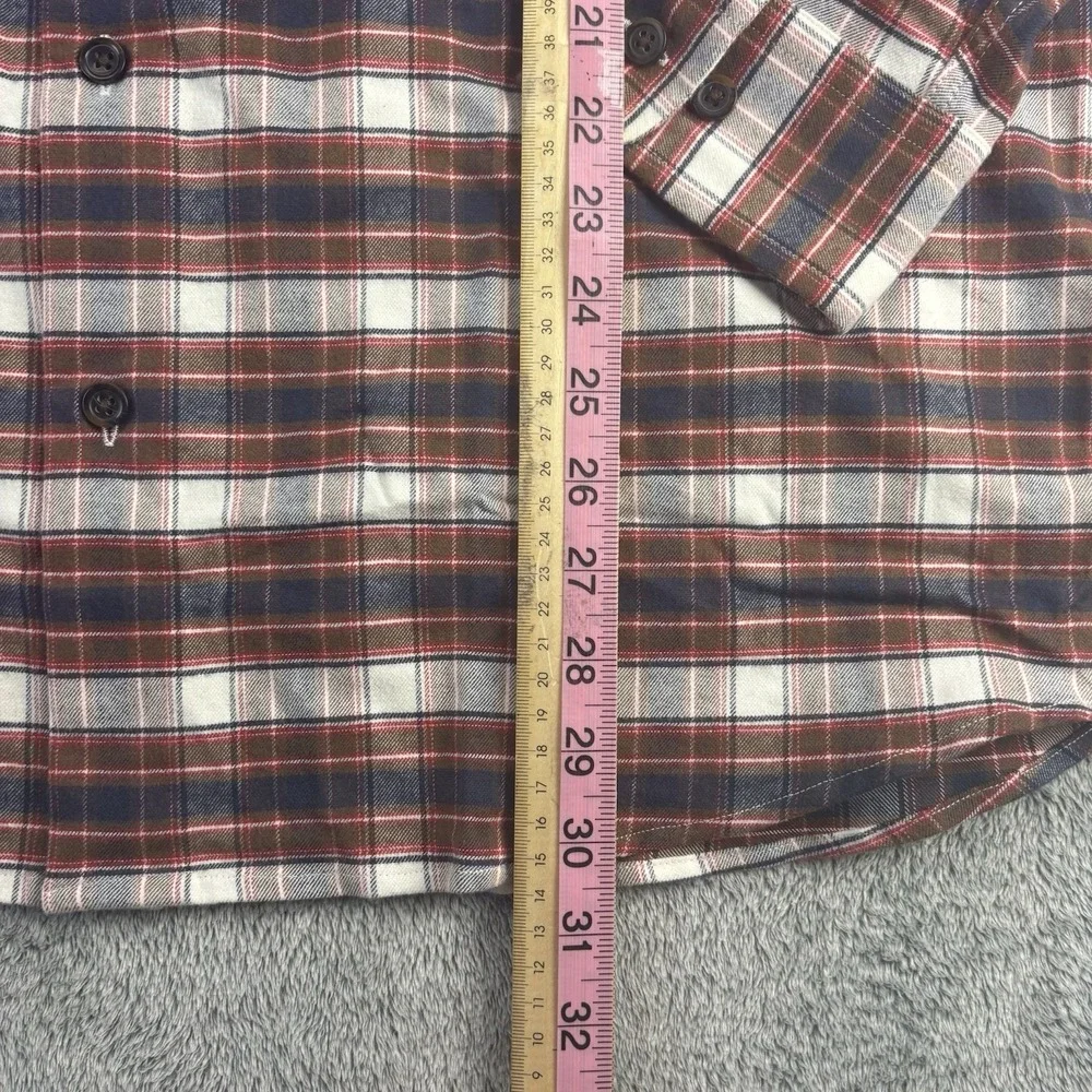 Orvis Cotton Merino Rust Plaid Flannel Shirt Performance Men's XL